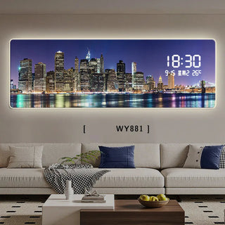 Luxury Famous Buildings Digital Wall Clock – Decorative Timepiece-GraffitiWallArts.com