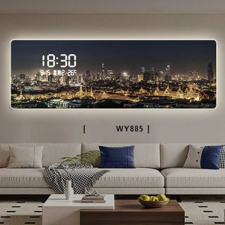 Luxury Famous Buildings Digital Wall Clock – Decorative Timepiece-GraffitiWallArts.com
