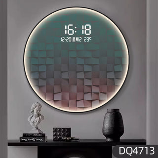 Luxury Gradient Square LED Wall Clock – Modern Silent Metal Timepiece-GraffitiWallArts.com