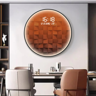 Luxury Gradient Square LED Wall Clock – Modern Silent Metal Timepiece-GraffitiWallArts.com