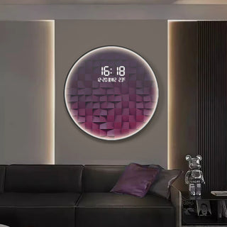 Luxury Gradient Square LED Wall Clock – Modern Silent Metal Timepiece-GraffitiWallArts.com