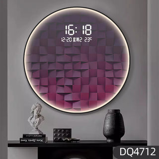 Luxury Gradient Square LED Wall Clock – Modern Silent Metal Timepiece-GraffitiWallArts.com