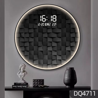 Luxury Gradient Square LED Wall Clock – Modern Silent Metal Timepiece-GraffitiWallArts.com