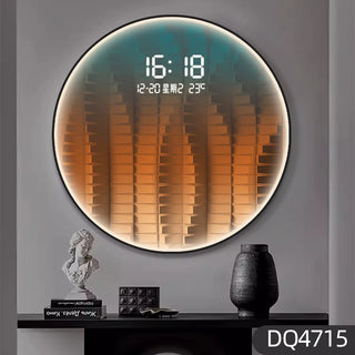 Luxury Gradient Square LED Wall Clock – Modern Silent Metal Timepiece-GraffitiWallArts.com