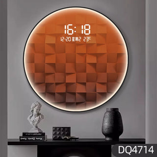 Luxury Gradient Square LED Wall Clock – Modern Silent Metal Timepiece-GraffitiWallArts.com