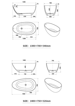 Luxury Marble Pattern Freestanding Bathtub Oval Stone Soaking Tub-Graffitiwallarts