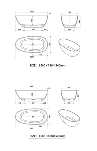 Luxury Marble Pattern Freestanding Bathtub Oval Stone Soaking Tub-Graffitiwallarts