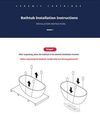 Luxury Marble Pattern Freestanding Bathtub Oval Stone Soaking Tub-Graffitiwallarts