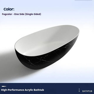 Luxury Marble Pattern Freestanding Bathtub Oval Stone Soaking Tub-Graffitiwallarts