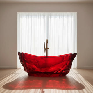 Luxury Oval Resin Freestanding Bathtub Artificial Glass Stone Soaking Tub 2m-Graffitiwallarts.com
