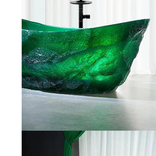 Luxury Oval Resin Freestanding Bathtub Artificial Glass Stone Soaking Tub 2m-Graffitiwallarts.com
