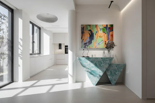 Luxury Synthetic Marble Console Table – Entryway Table-Graffitiwallarts