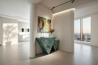 Luxury Synthetic Marble Console Table – Entryway Table-Graffitiwallarts