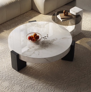 Marble Orchid Coffee Table – Real Synthetic Marble, Multiple Sizes-Graffitiwallarts.com