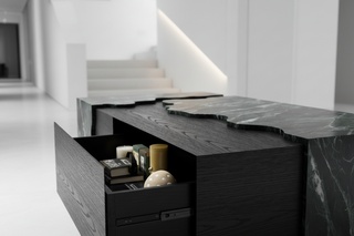 Marble & Wood Veneer Coffee Table
