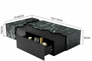 Marble & Wood Veneer Coffee Table