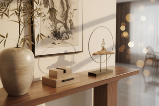 Mid-Century Solid Wood Console Table