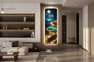 Midnight River Digital Wall Clock – Scenic Silent Battery Timepiece-GraffitiWallArts.com