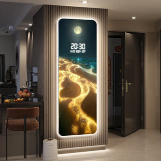 Midnight River Digital Wall Clock – Scenic Silent Battery Timepiece-GraffitiWallArts.com
