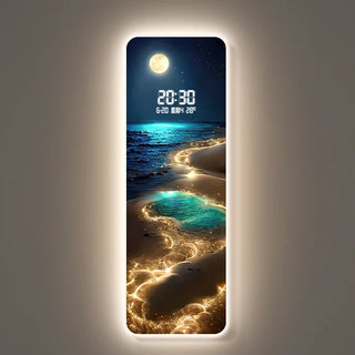 Midnight River Digital Wall Clock – Scenic Silent Battery Timepiece-GraffitiWallArts.com