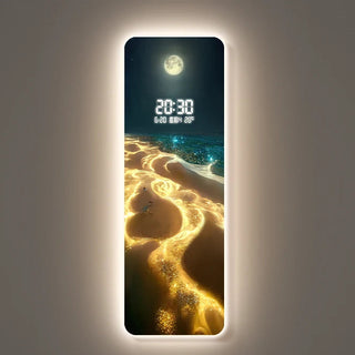Midnight River Digital Wall Clock – Scenic Silent Battery Timepiece-GraffitiWallArts.com