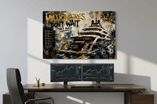 Millionaires Don't Wait Yacht Graffiti Canvas Wall Art-Graffitiwallarts
