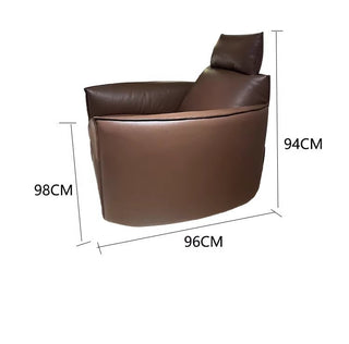 Minimalist All-Leather Electric Recliner Chair – Luxury Swivel Rocking Lounge Chair-GraffitiWallArts.com
