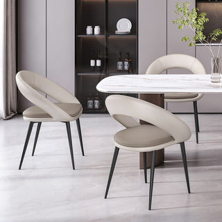 Minimalist Curve Arch Dining Chair – Modern Metal Carbon Steel Frame-Graffitiwallarts.com