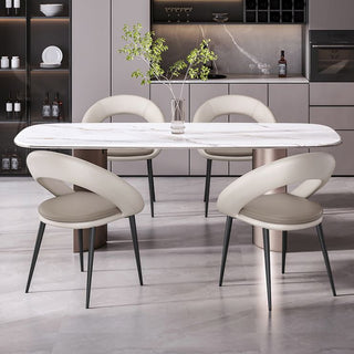 Minimalist Curve Arch Dining Chair – Modern Metal Carbon Steel Frame-Graffitiwallarts.com