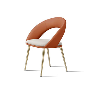 Minimalist Curve Arch Dining Chair – Modern Metal Carbon Steel Frame-Graffitiwallarts.com