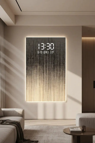 Minimalist LED Doorway Wall Art Clock – Hallway Decorative Panel - GraffitiWallArts.com