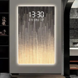 Minimalist LED Doorway Wall Art Clock – Hallway Decorative Panel - GraffitiWallArts.com