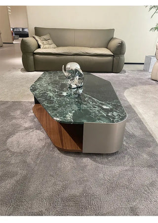 Minimalist Marble Coffee Table – Living Room Center Table - GraffitiWallArts.com