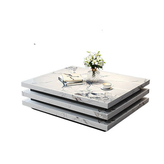 Minimalistic Italian Layered Marble Coffee Table – Modern Luxury Centerpiece-Graffitiwallarts.com
