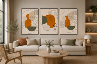 Modern Abstract Botanical Triptych Wall Art Set-Graffitiwallarts.com