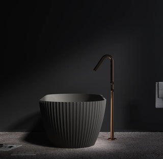 Modern Matte Freestanding Bathtub Acrylic Stone Soaking Tub Oval Luxury Bath-Graffitiwallarts.com