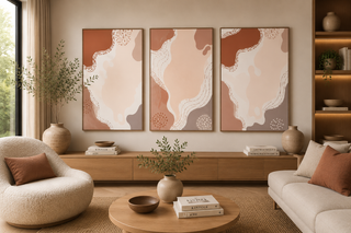 Modern Terracotta Botanical Abstract Wall Art Set-Graffitiwallarts.com
