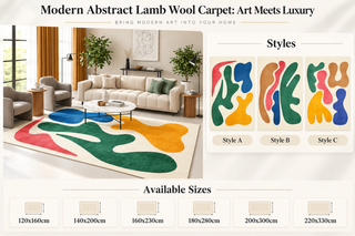 Modern Abstract Lamb Wool Carpet: Art Meets Luxury-GraffitiWallArts