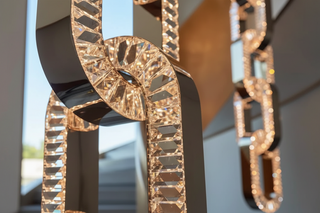 Modern Crystal Stairwell Chain Loops Chandelier Ceiling Light