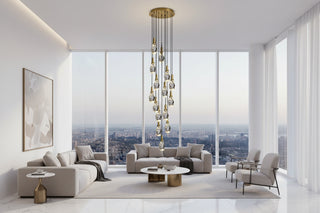 Modern LED Crystal Pendant Light for Staircase & Living Room