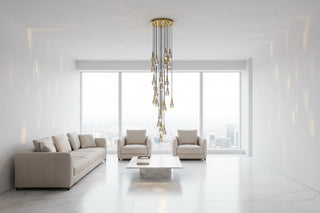 Modern LED Crystal Pendant Light for Staircase & Living Room