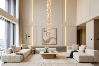 Modern Luxury Gold Glass Stairwell Chandelier