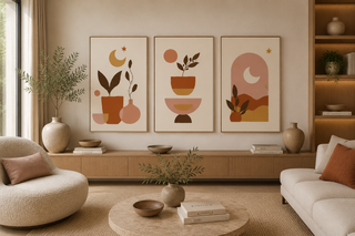 Moon & Botanical Minimalist Wall Art Set-Graffitiwallarts.com