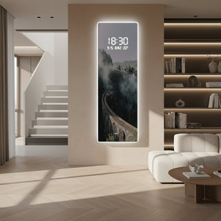 Morning Smog Forest Digital Wall Clock – Scenic LED Decorative Panel