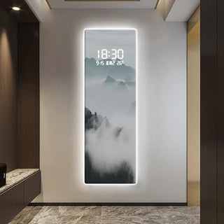 Morning Smog Forest Digital Wall Clock – Scenic LED Decorative Panel
