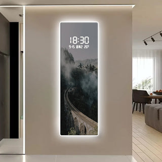 Morning Smog Forest Digital Wall Clock – Scenic LED Decorative Panel
