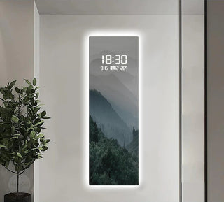 Morning Smog Forest Digital Wall Clock – Scenic LED Decorative Panel