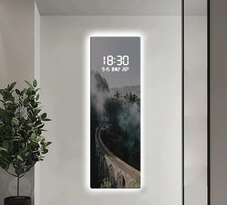 Morning Smog Forest Digital Wall Clock – Scenic LED Decorative Panel