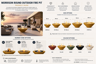 Morrison Round Outdoor Fire Pit – Customisable Burner Core