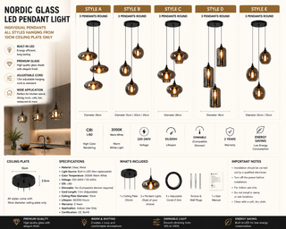 Lampade a sospensione LED in vetro nordico: Illuminazione elegante